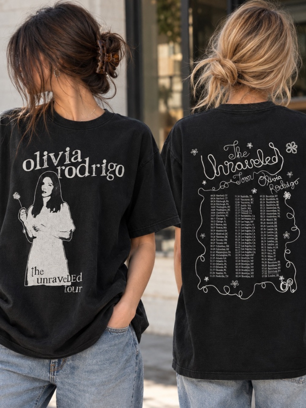 Olivia Rodrigo The Unraveled Tour Shirt 2 Sided Graphic Tee Gildan Black
